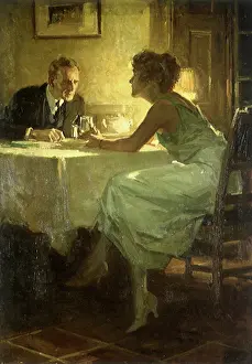 Candlelight: Couple at Dinner Table