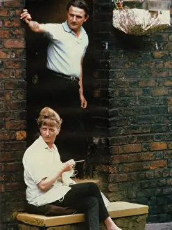 Doorstep: Couple in the doorway of their home