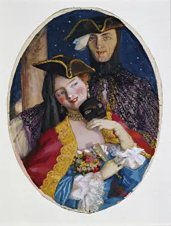 Somov: Couple dressed for a Venetian Carnival