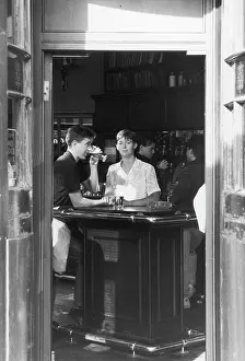 Camden: A couple drinking in a Camden pub, London