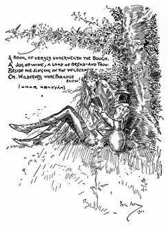 Khayyam: Couple enjoying a romantic picnic under a tree