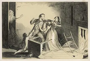 Intemperance: Couple fighting because of alcoholism