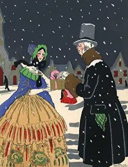 Exchanging: Couple Giving Gifts