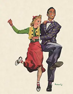 Enthusiastically: Couple Jitterbugs