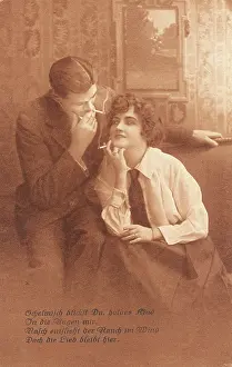 Bleibt: Couple in love is smoking