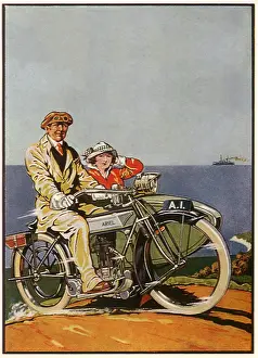 Motorbikes: Couple on Motorcycle