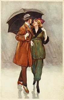 COUPLE IN RAIN 1922