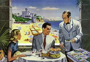 Estoril: Couple Served by Waiter