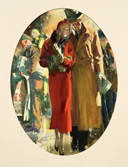 John Noott Galleries: Couple shopping c. 1930