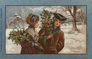 Couple in a snowy landscape