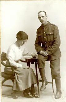 Norbury: Couple in studio photo, WW1