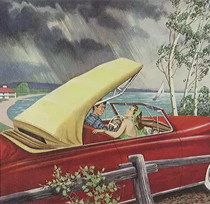 Cabriolet: Couple in Summer Storm