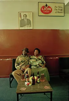 Mugabe: Couple in a township bar outside Harare