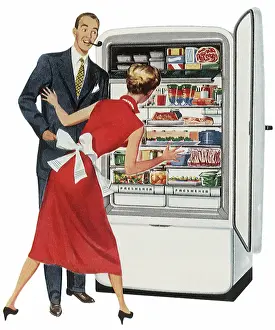Refrigerator: Couple Views Fridge