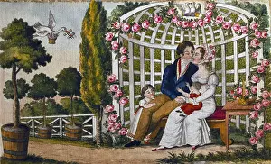 Billing: couples, 19th century, Couple with two children