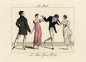 Poule: Couples dancing La Poule section of the quadrille