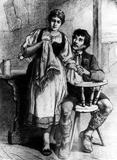 Graef: couples, lovers, farmer couple, tender scene