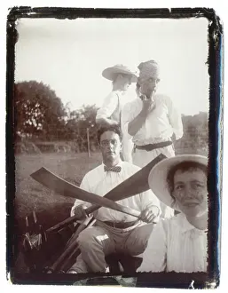 Sepia Images: Two couples on an outing in a boat
