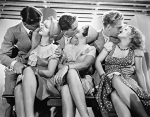 Affections: Three couples romancing and kissing