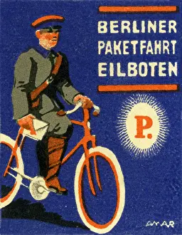 Couriers: Courier with bicycle, circa 1913