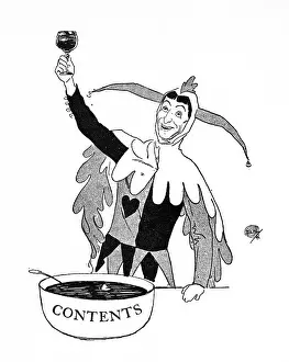 Jesters: A Court Jester raising the punch cup high!