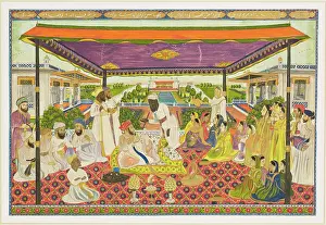 Oudh: Court scene with panoramic palace