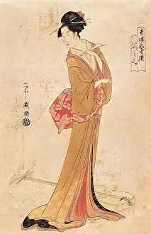 Eishi: Courtesan Itsutomi with a Samisen