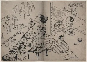 Mixes: Courtesan painting a screen