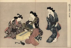 Backgammon: Courtesans dancing and playing sugoroku (Japanese