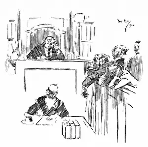 Hangover: Courthouse scene in Australia - cartoon by Phil May