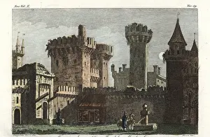 Sanquirico: Courtyard and well within the castle built