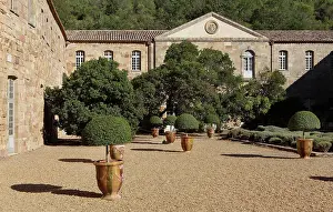 Limoux: Courtyard, Fontfroide Abbey, Languedoc-Roussillon, France