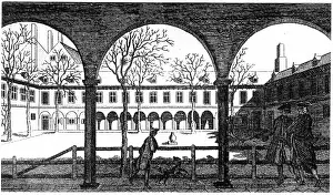 Although: Courtyard of Gresham College, from 18th century