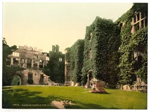Raglan: The courtyard, Raglan Castle, England