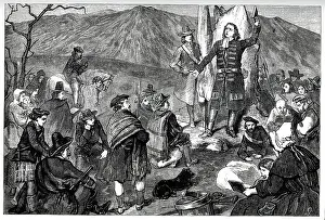 Preacher: Covenanters prayer meeting, Drumclog, Scotland, 1679