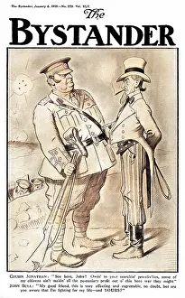 Profiteer: Front cover of The Bystander, 1915: US war profiteering