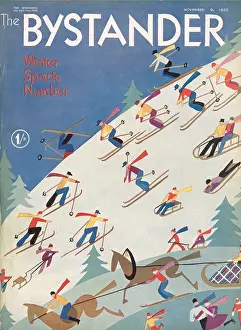 Skiiers: Front cover from The Bystander