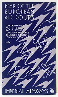 Zurich: Cover design, Imperial Airways map
