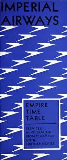 Stylised: Cover design, Imperial Airways timetable, 1933