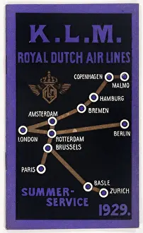 Routes: Cover design, KLM timetable