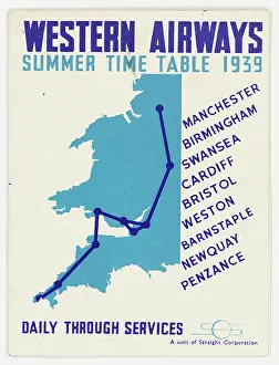 Cardiff: Cover design, Western Airways timetable