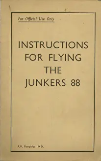 Pamphlet: Front cover of ~Instructions for flying the Junkers 88