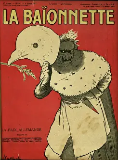 Frowning: Front cover, La Baionnette, WW1