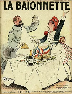 Napkin: Front cover, La Baionnette, WW1