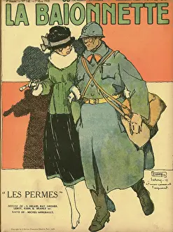 Permit: Front cover, La Baionnette, WW1