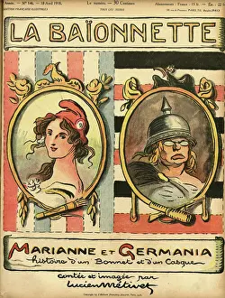 Contrasting: Front cover, La Baionnette, WW1