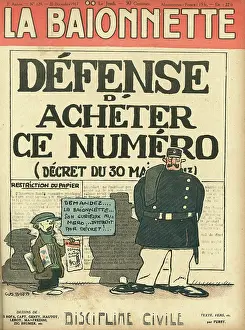 Forbidden: Front cover, La Baionnette, WW1