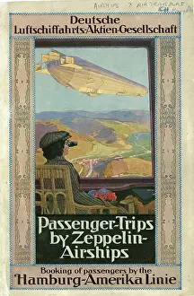 C1911: Front cover of Passenger Trips by Zeppelin Airships, c1911