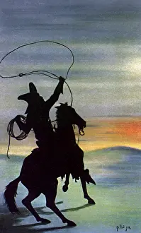 Looping: Cowboy with Lasso at Sunset