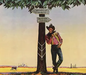 Ranchers: Cowboy leaning against Rubber Tree